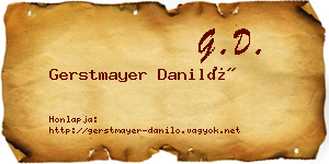 Gerstmayer Daniló névjegykártya